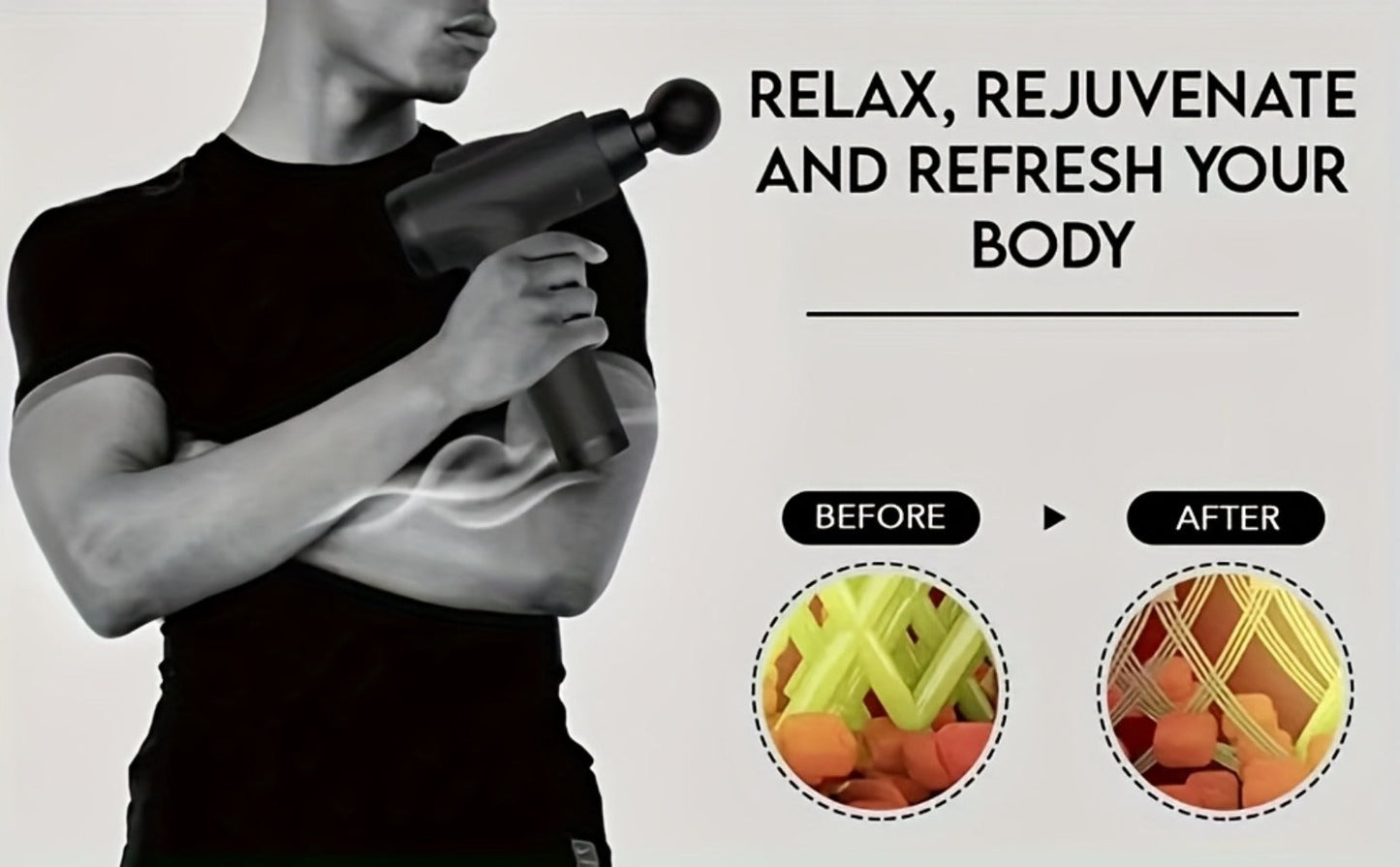 Massage Gun Deep Tissue – Handheld Electric Muscle Massage Gun for Full Body, Back, Neck & Arm Relief, Percussion Massager for Sports & Fitness Recovery, Gift for Men Women Parents