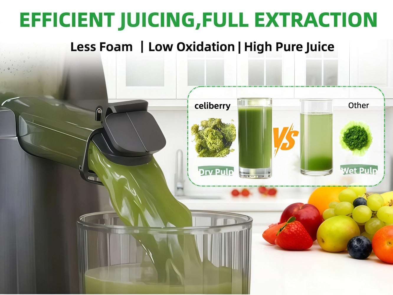 Masticating Juicer Cold Press - 4.25" Wide Feed Chute Auto-Feed Slow Juicer for Whole Fruits & Vegetables, 98% Juice Extraction, Quiet Motor, Easy to Clean, Compact for 1-2 People, Multiple Colors