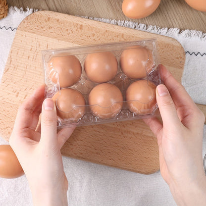 Plastic Egg Cartons, 60 Pack Clear 6-Cavity Reusable Egg Holders with 4 Label Stickers – Bulk Egg Carton Set for Home, Ranch, Chicken Farm, Market Display, Kitchen Storage and Refrigerator