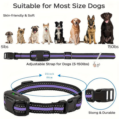 Dog Training Collar with Remote 3300ft Range – Rechargeable E-Collar with Vibration, Static & Beep Modes | Adjustable Nylon Strap for Small to Large Dogs 5–150 lbs | 1 Dog or 2 Dog Options | Purple
