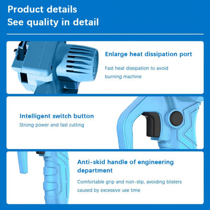 Electric Chainsaw 4 Inch Portable for Makita 21V Battery | 19.2FT/S High Speed Auto Oiler Handheld Saw with 2 Batteries | Lightweight Tree Branch Trimming Tool