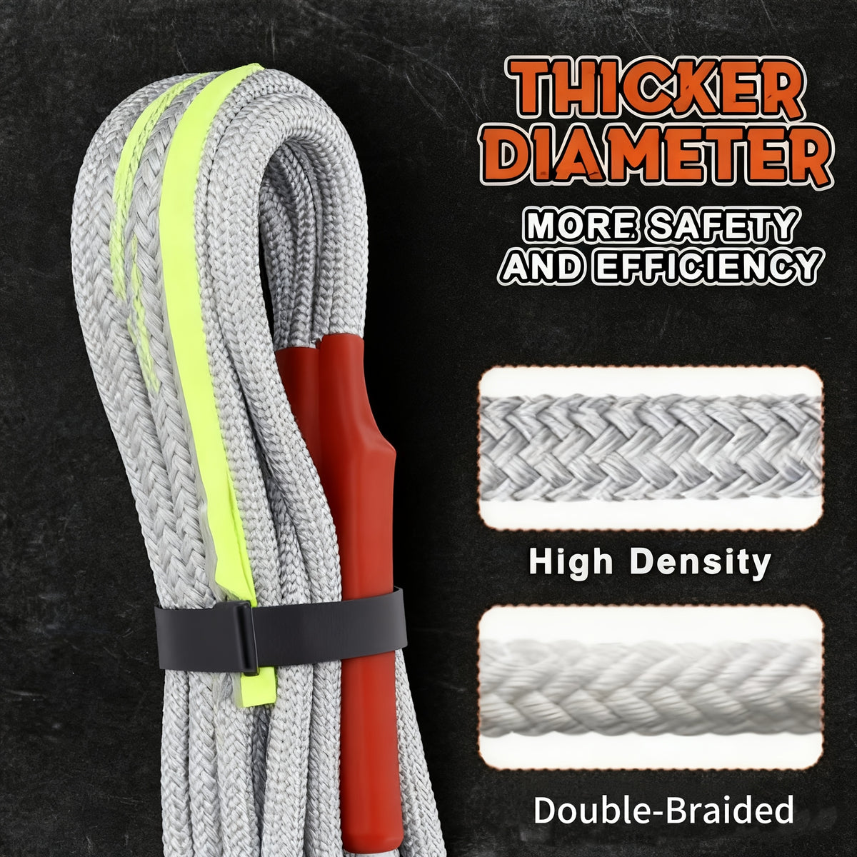 Heavy Duty Recovery Tow Rope, 7500 LBS Break Strength | Emergency Tow Rope for Truck, for Jeep, ATV & More, Towing Strap with 2pcs D Ring Shackles, Reflective Safety Flag, Storage Bag, Durable Polyamide Material