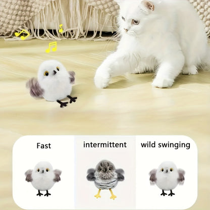 Flapping Bird Cat Toy with Realistic Chirping Sound - USB Rechargeable Interactive Plush Toy for Indoor Cats & Kittens, Smart Teaser for Exercise Enrichment & Boredom Relief