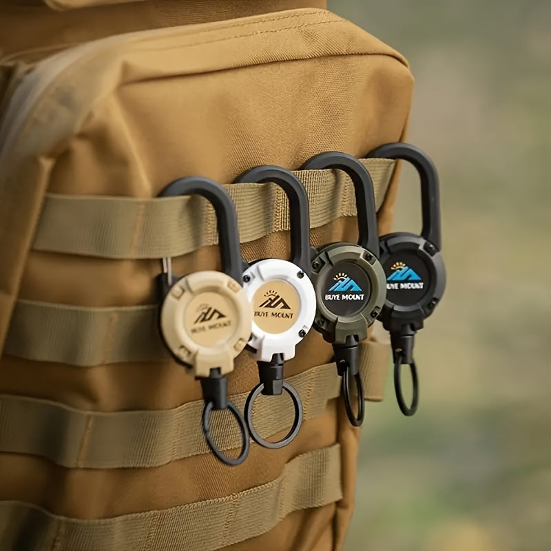 Tactical Retractable Keychain 2-Pack – Heavy Duty 23-Inch Steel Wire Rope with Lanyard, Multi-Tool Badge Holder & ID Clip for Camping, Hiking, Fishing & Everyday Carry (4 Colors)