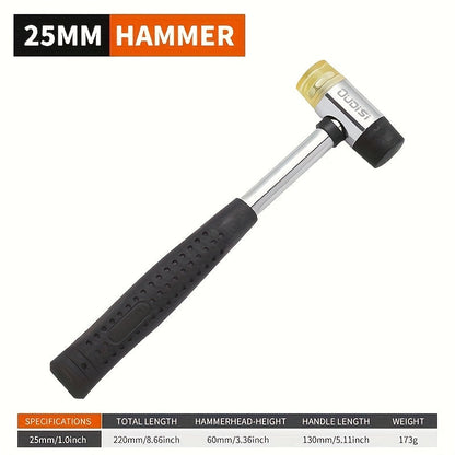 Double-Head Rubber Mallet – Plastic Installation Hammer with Rubber Handle, Rebound-Proof Soft Mallet for Floor Installation, Tile, Jewelry, Leather Crafts & Woodworking (25/30/35/40mm)