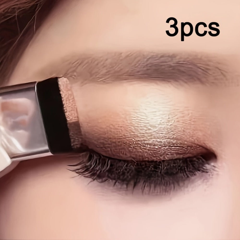 Eyeshadow Palette 3-Pack Set Glitter Two-Tone Shimmer Matte Satin — 5-8 Colors Blendable Waterproof Long-Lasting Eye Makeup with Brush, Gift for Women