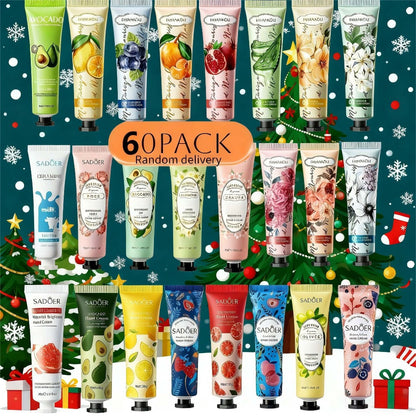 Travel Size Hand Cream Bulk 60 Pack Shea Butter Vitamin C Glycerin Moisturizing Lotion for Dry Cracked Hands – Assorted Styles Skincare Bulk Gift Set for Women Coworkers Teachers Graduation Appreciation