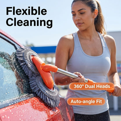 Car Wash Mop with Adjustable Handle – Microfiber Cleaning Brush for Cars & Trucks, Scratch-Free Detailing Tool