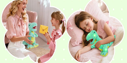 Dinosaur Stuffed Animal Light Up Musical T-Rex Plush Toy for Kids – Glowing Tyrannosaurus Rex with Sound Effects, Soft Cuddly Dino Plush, Birthday Easter Christmas Gift for Boys Girls Ages 3+