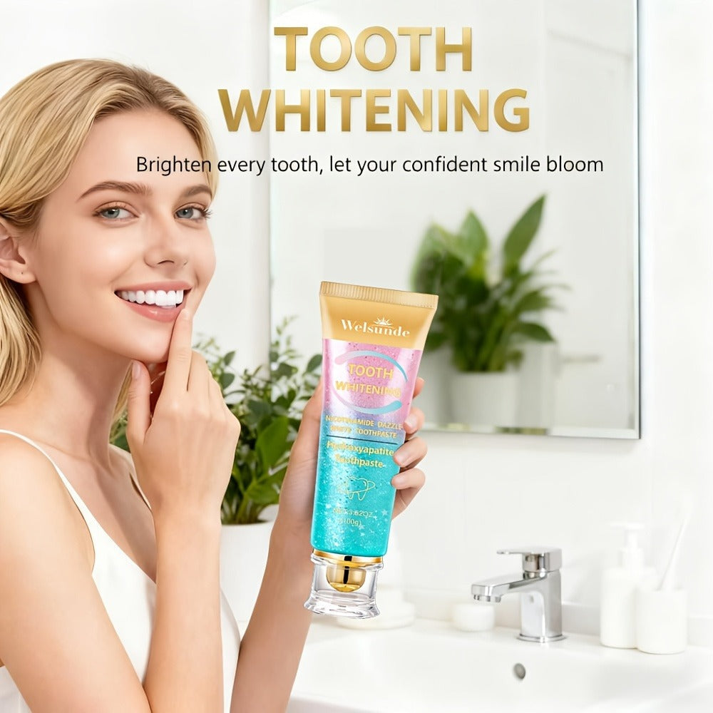 Niacinamide Toothpaste for Whitening & Deep Cleaning - Gentle Natural Care, Mint Peach Flavor, Freshens Breath, Travel-Friendly 3.52oz, Premium Daily Oral Care Toothpaste with Niacinamide