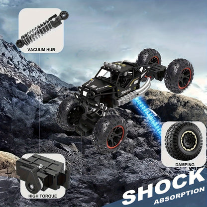 High Speed RC Off-Road Truck for Boys 6 8 10 – Large 4WD All-Terrain Remote Control Car USB Rechargeable Battery 2.4GHz Racing Vehicle Birthday Christmas Gift Kids Black Red