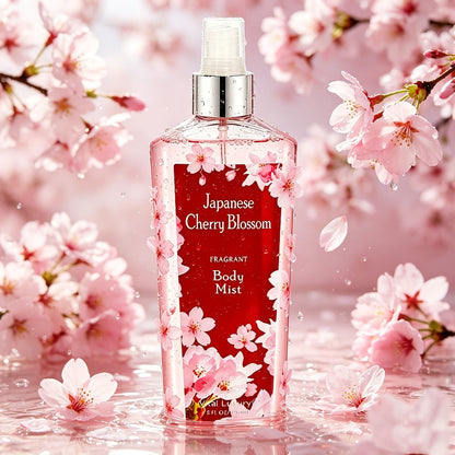 Cherry Blossom Gift Set for Women Body Lotion and Body Mist Japanese Sakura Fragrance Moisturizing Softening Skin Care Set - Perfect Valentine Birthday Mother's Day Bridal Shower Holiday Gift