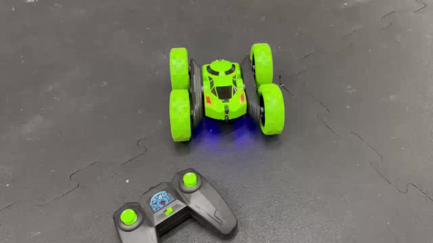 RC Stunt Car Double Sided 360 Degree Flip Remote Control Car with LED Headlights & 1400mAh Rechargeable Battery – 2.4GHz Rotating Drift Trick Car for Kids Ages 6+, Birthday Christmas Gift Boys Girls Blue Pink Orange