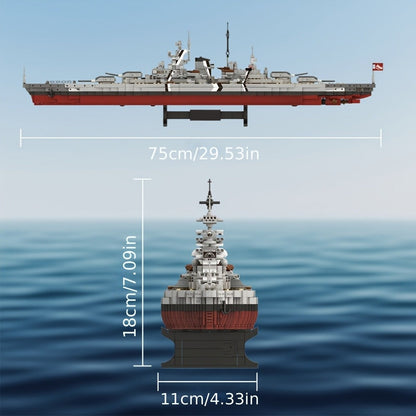 MOC Battleship Building Block Set 2081pcs – Large Scale Tech Warship Brick Model Kit 4201, Adult Collectible Display Toy, Unique Gift for Military Ship Enthusiasts Brick Builders & Teens