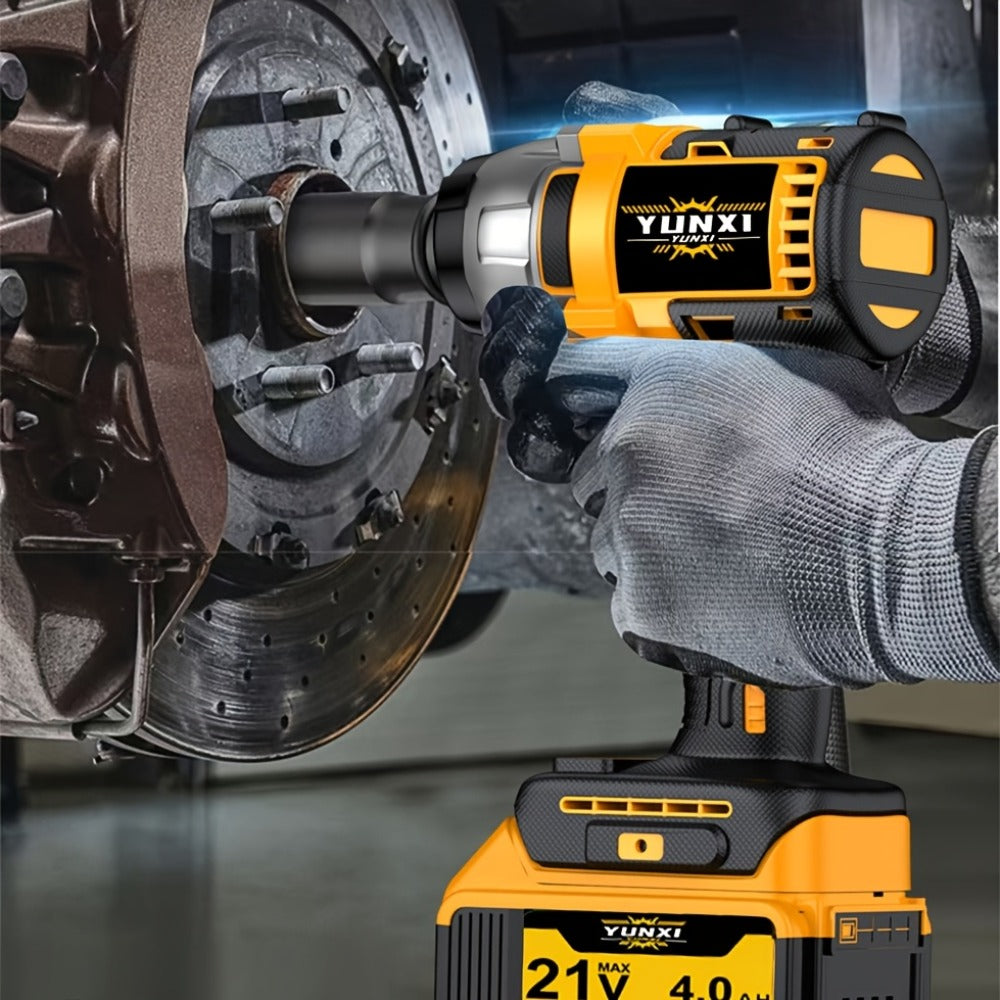 21V Cordless Impact Wrench Kit High Torque Brushless with 4000mAh Rechargeable Battery – Wireless Power Wrench Driver for Car Motorcycle Repair, DIY Home Projects, Gift for Mechanics & Men