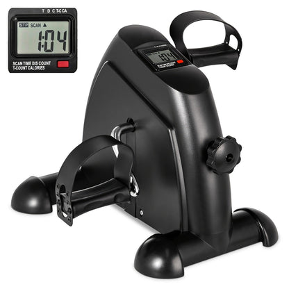 Under Desk Bike Pedal Exerciser with LCD Screen, Mini Portable Arm & Leg Exercise Bike for Home Office & Travel, Adjustable Resistance Pedal Cycle Machine for Seniors & Physical Therapy Recovery