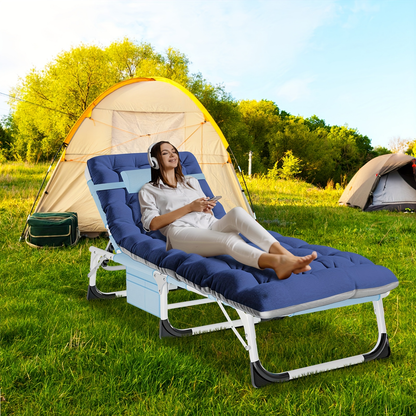 Folding Chaise Lounge Chair for Outdoor Tanning – 5-Position Adjustable Sunbathing Lounger with Face Hole for Pool, Beach & Backyard – Standard & Oversize Available