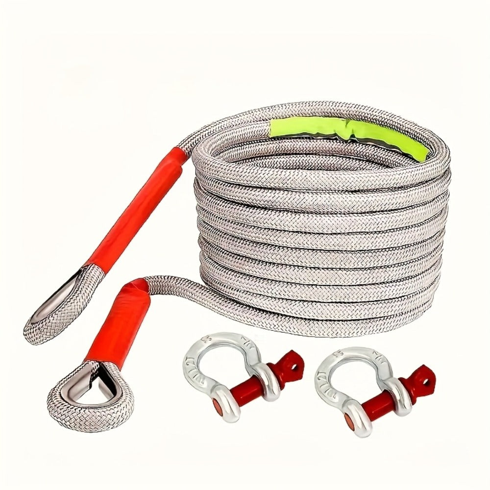 Heavy Duty Tow Rope & Hook Set 16FT - Off-Road Recovery Tow Strap with 2 Steel U-Hooks for SUV, Truck & 4x4 Vehicle Rescue