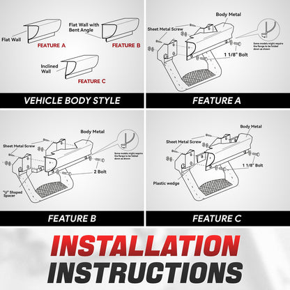 DNA MOTORING Universal Side Step Pad for Chevy GMC Ford Dodge Ram Toyota Nissan Truck Pickup SUV Aluminum 350 Lbs Max 2/4 PCS
