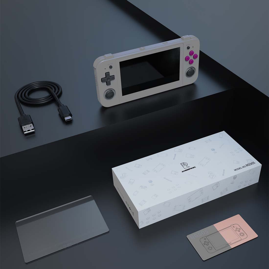 Anbernic RG505 Handheld Game Console Android 12 OLED 4.95-Inch Retro Emulator 5000mAh Hall Effect Joystick Wi-Fi Bluetooth