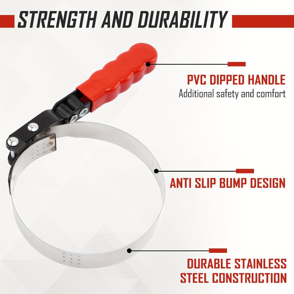 Oil Filter Removal Tool Kit 7-Piece Adjustable 3-Jaw Wrench 9" 12" Oil Filter Pliers Anti-Slip PVC Handle Fits 2-3/4" to 5-1/4" Filters with Funnel