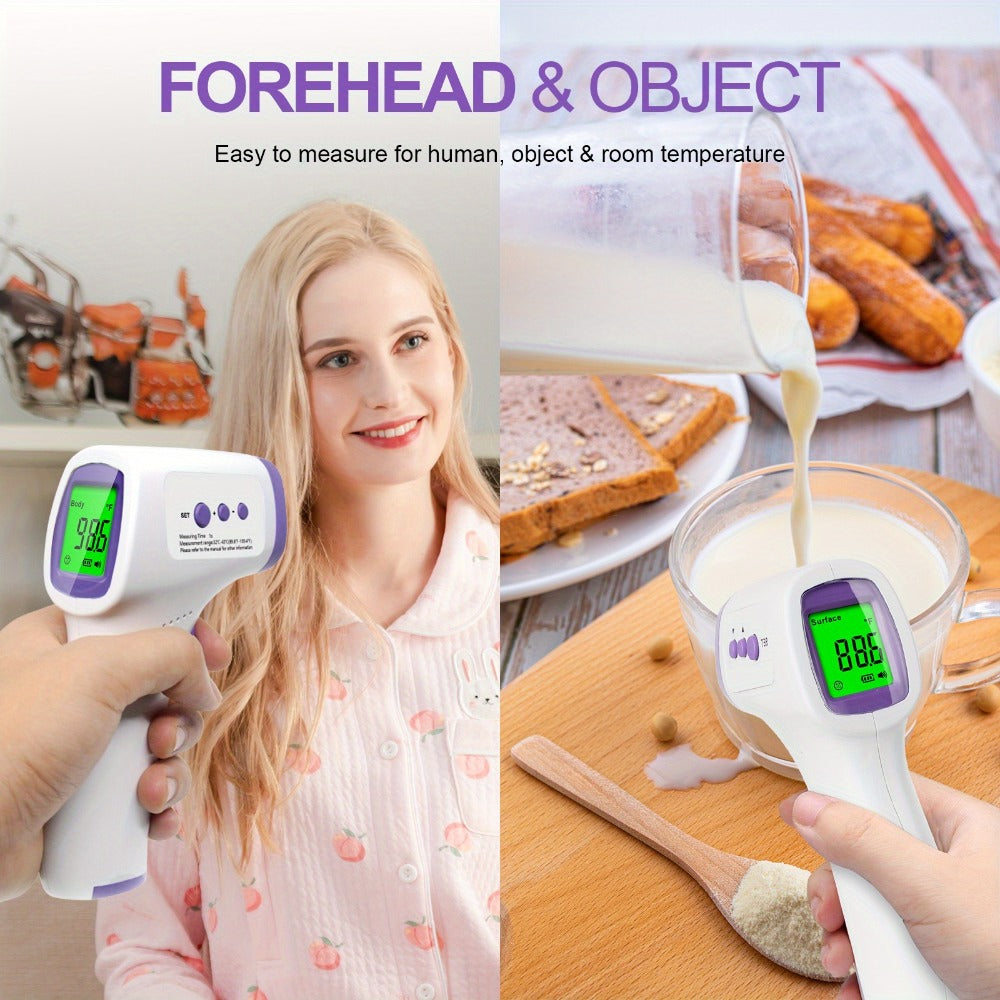 Non-Contact Forehead Thermometer Digital Infrared – 1-Second Instant Reading, Fever Alarm, 3-in-1 Forehead & Object Mode, FSA HSA Eligible, Silent & Memory Mode, 3 Backlights