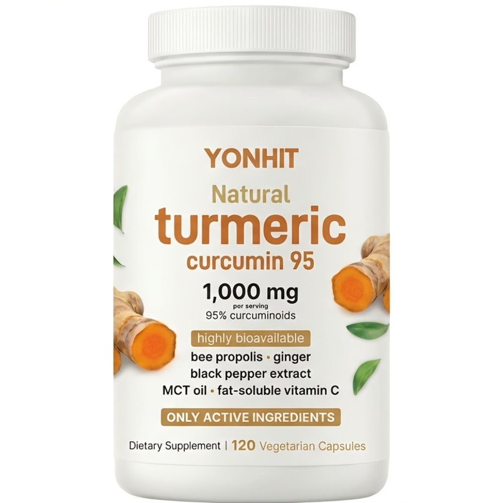 Turmeric Curcumin 95% Curcuminoids with Black Pepper & MCT Oil – Maximum Absorption, Zero Fillers, Anti-Inflammatory Joint & Immune Support for Women & Men, 120 Plant-Based Capsules