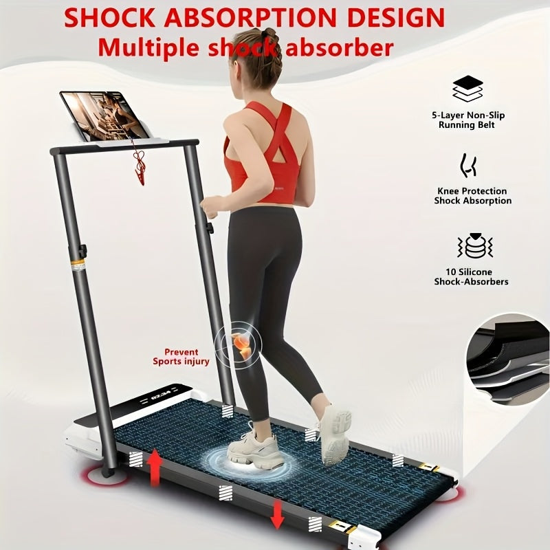 Under Desk Treadmill Walking Pad 4-in-1 for Walking & Jogging – Portable Home Office Treadmill with LED Display, Incline & Remote Control, Quiet Motor, Available in White & Black