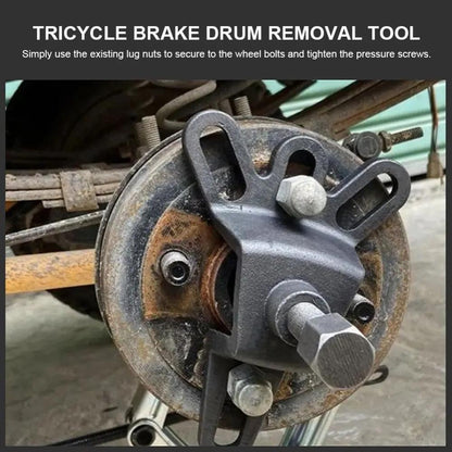 Brake Drum Puller Tool for Motorcycle – Heavy-Duty Cast Iron 4-Hole Wheel Hub Removal Tool for Tricycle, Bike & Scooter, Handheld Brake Drum Remover, DIY Repair Accessory