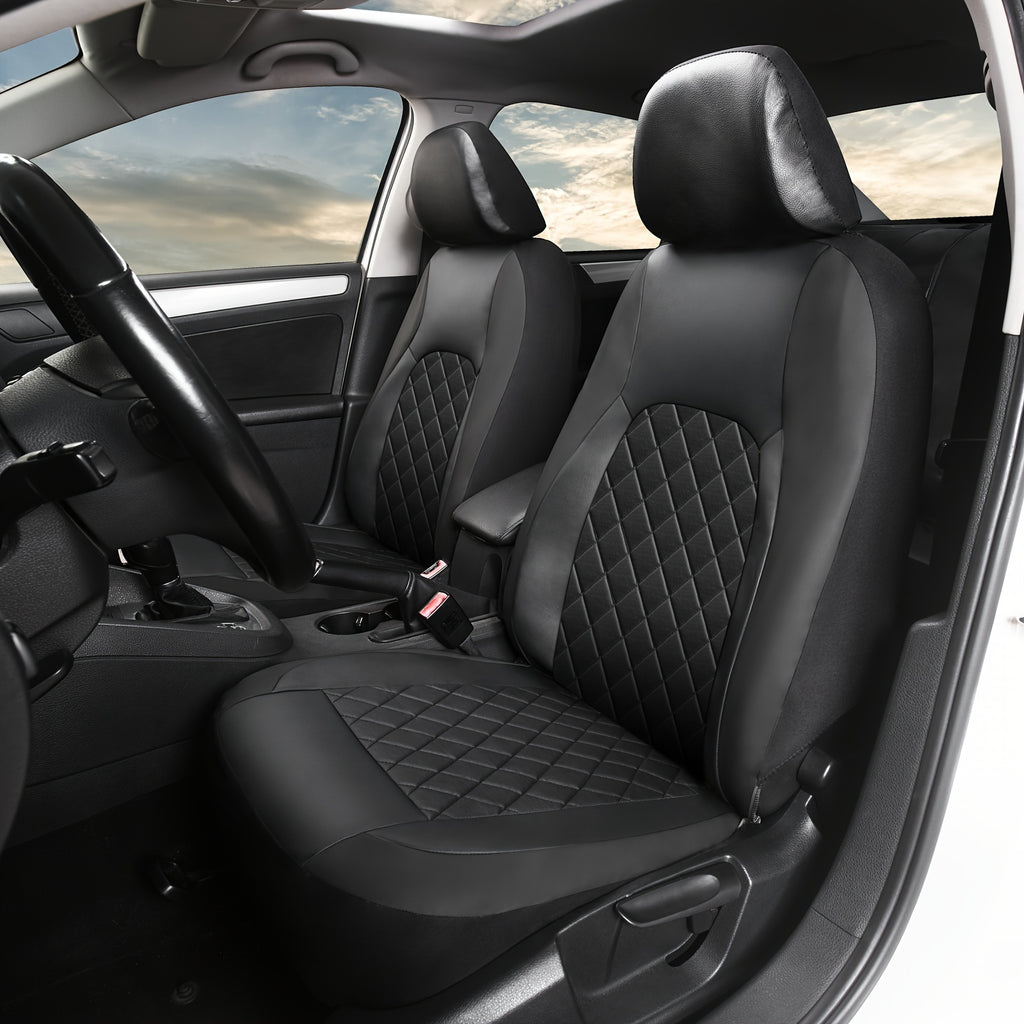 Universal Faux Leather Car Seat Covers Full Set Car Seat Covers Full Set Front Seats And Rear Bench, Universal Fit 5 Seat Covers For SUV, Automotive Truck, for Jeep, for Bmw, Scratch Proof, Car Accessories For Men And Women