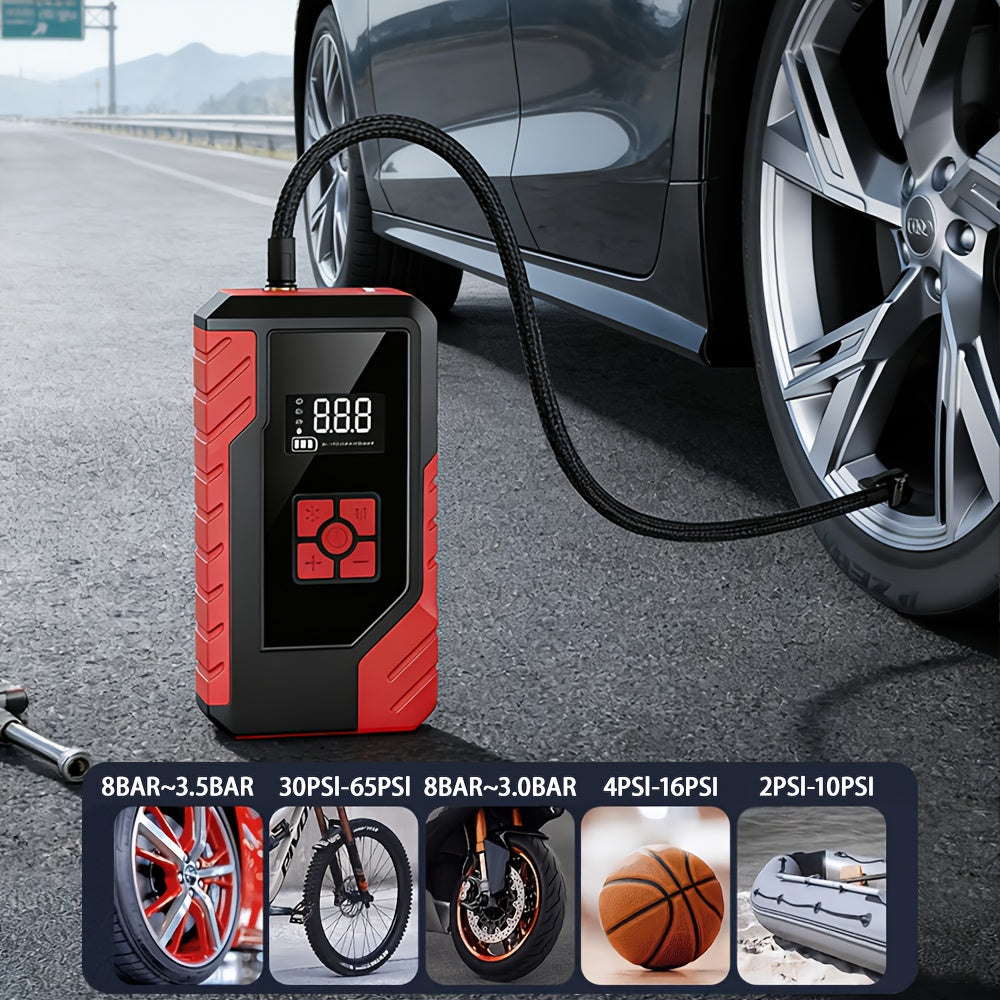 15000A Peak 250PSI, Portable Emergency Starter, Car Charger, USB Type-C, LED Emergency Lighting, 2.11 Gallons Gasoline/1.85 Gallons Diesel Fast Charging - Rechargeable Lithium Polymer Battery. Suitable As A Holiday Gift for Christmas And Halloween.