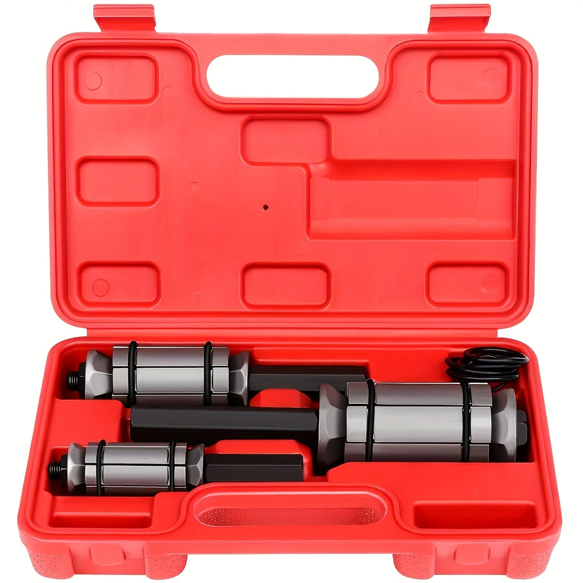 3pcs Exhaust Pipe Expander, Includes 12 Rubber Rings Silencer Expansion Tool Set Suitable for Most Vehicles And Trucks, Without Battery