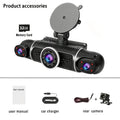 4-Channel Car Dash Cam with 4*1080P Resolution, Featuring Front, Rear, Left, And Right Cameras, Integrated Wifi, Continuous Recording, G-Sensor, Excellent Night Vision, And Includes a Free 32GB Memory Card
