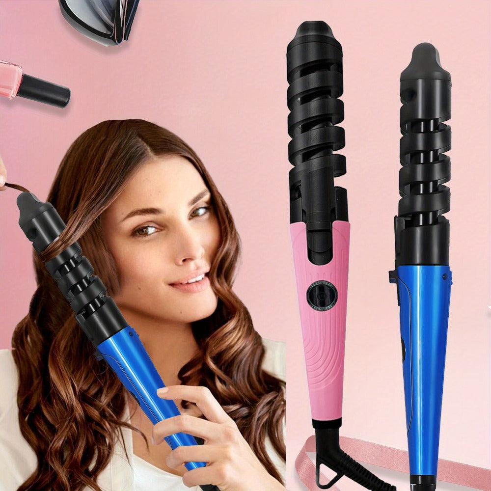 Automatic Spiral Curling Iron – Anti-Scald Fast Heating Curler for Long & Short Hair, Portable Rotating Barrel, Women Gift