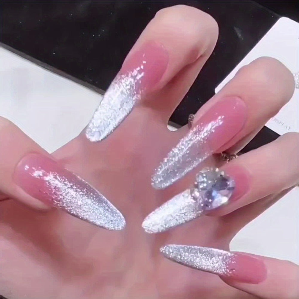 Shimmer White Glitter Gel Nail Polish – Semi-Permanent LED Cure Polygel, High-Shine Glossy Finish, Explosive Flash Effect for Professional & DIY Manicure, Long-Lasting Chip-Resistant