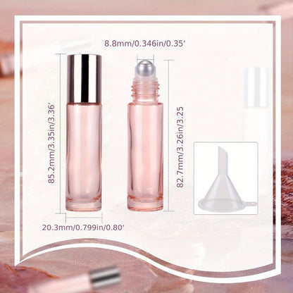 Essential Oil Roller Bottles 14 Pack 10ml – Refillable Glass Roll-On Perfume Containers with Stainless Steel Roller Balls, Opener & Funnel, Leak-Proof Travel Bottles for DIY Oils, Aromatherapy & Fragrance