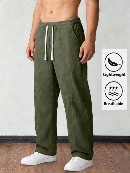 Men's Corduroy Trousers - Drawstring Waist With Pockets