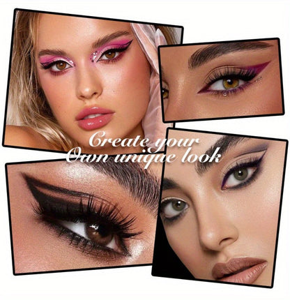 Waterproof Eyeliner Set 6 Colors Smudge-Proof Transfer-Proof Cream Liner Kit - Long-Lasting All-Day Wear for Eyes & Lips, Black Brown Reddish Brown Shades, Daily Party Makeup Gift for Women