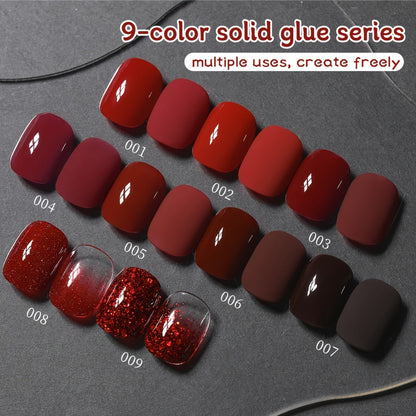 Gradient Gel Nail Polish Set 9pcs Ancola Red Collection – High Saturation Solid Gel, Shiny Gloss Finish, LED Curable Multifunctional Nail Gel | Spring Summer Ombre DIY Manicure Kit for Women
