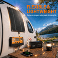 Lightweight Portable Solar Panel, Fast-charging High-power Kit, Monocrystalline, with 100A Controller, Cord & Clamps, Stable In Low Temp, for RV, Boat, Car, Camera, 4-season Camping, Hiking, Emergency Off-grid Power, No Battery