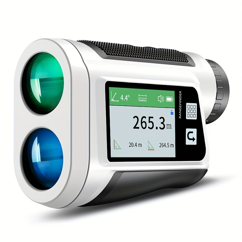 Laser Rangefinder 1000m for Golf & Hunting – Slope Compensation, Flag Lock Vibration, 6x Magnification, USB Rechargeable, 10 Measurement Modes with English Voice & LCD Display