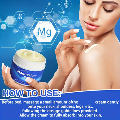Magnesium Sleeping Cream 2-Pack 180g Each — Pure Magnesium Chloride Overnight Body Moisturizer, Alcohol-Free Dry Skin Relief Cream for Women & Men, All Skin Types