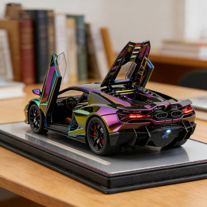 1:24 Scale Die-Cast Sports Car Model Collectible - Zinc Alloy Static Ornament with Realistic Details, Home Desktop Decoration, Gift for Car Lovers Men Adults