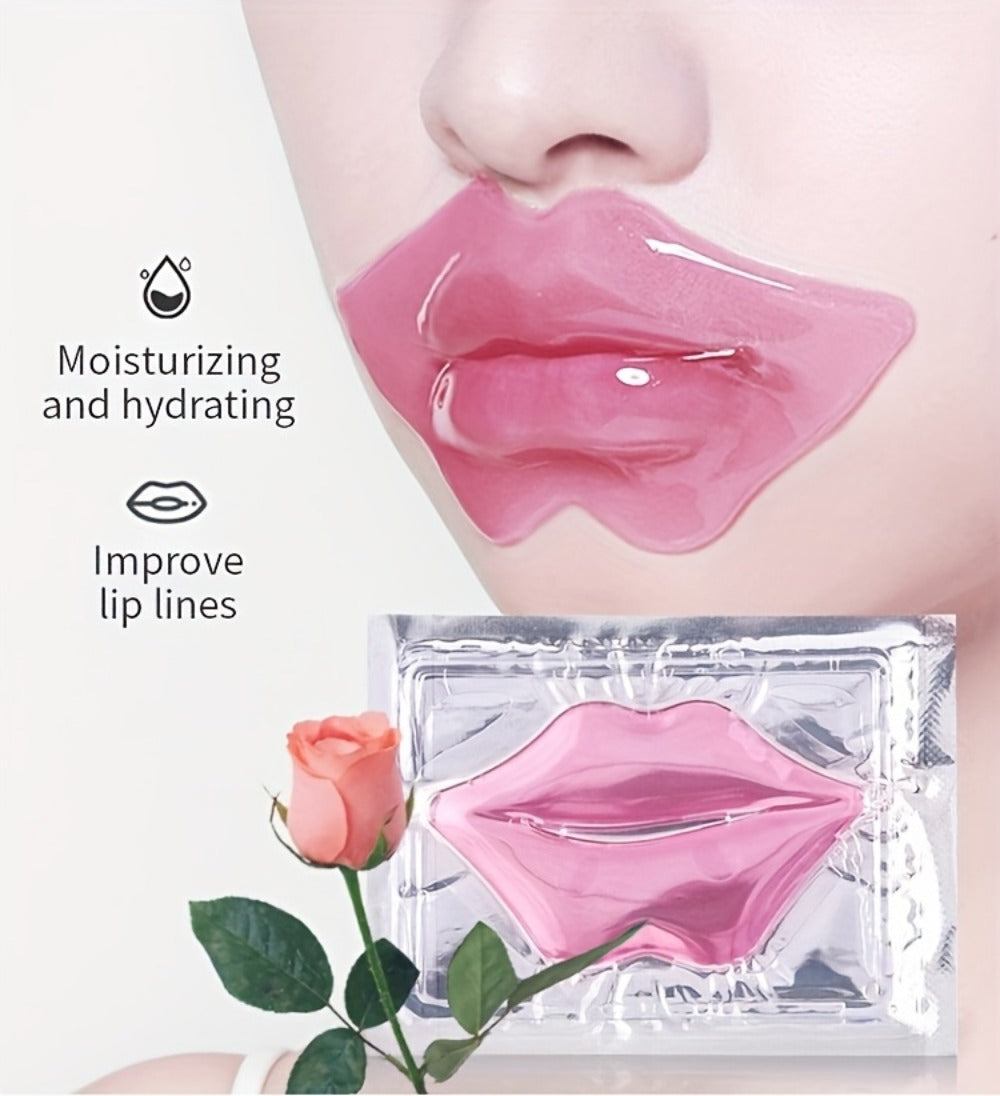 Hydrating Overnight Lip Mask Pink Moisturizing Nourishing Treatment for Dry Chapped Lips Repair – Gentle Peel-Off Lip Patch All Skin Types Women Self-Care Gift 15pcs