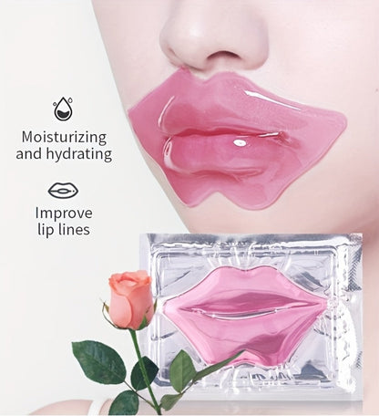 Hydrating Overnight Lip Mask Pink Moisturizing Nourishing Treatment for Dry Chapped Lips Repair – Gentle Peel-Off Lip Patch All Skin Types Women Self-Care Gift 15pcs
