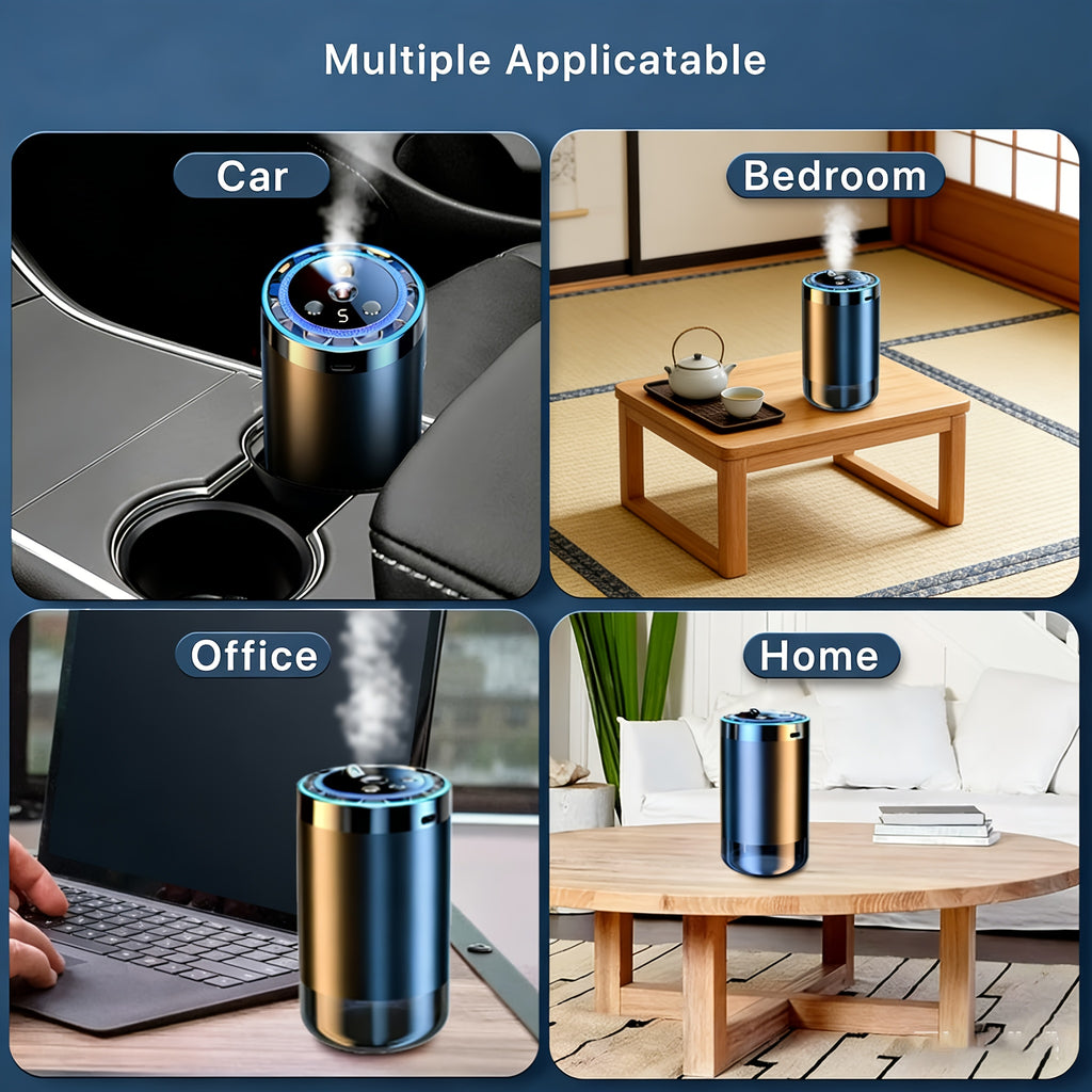 Smart Car Air Freshener with Aromatherapy Features, Featuring a Dynamic Light Display And a Starry Sky Mode, Portable Car Air Humidifier, USB Charging, Suitable for Any Car Model, Ideal Car Gift And Holiday Gift, Car Additions