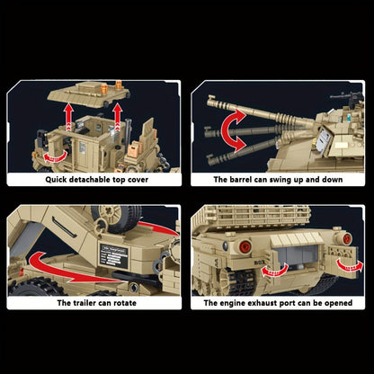 MOC Military Tank Hauler Building Block Set 3482pcs – Armored Heavy Transport Vehicle Brick Model Kit Adult Collector Display Piece Hobbyist Gift Military History Enthusiasts Model 628015