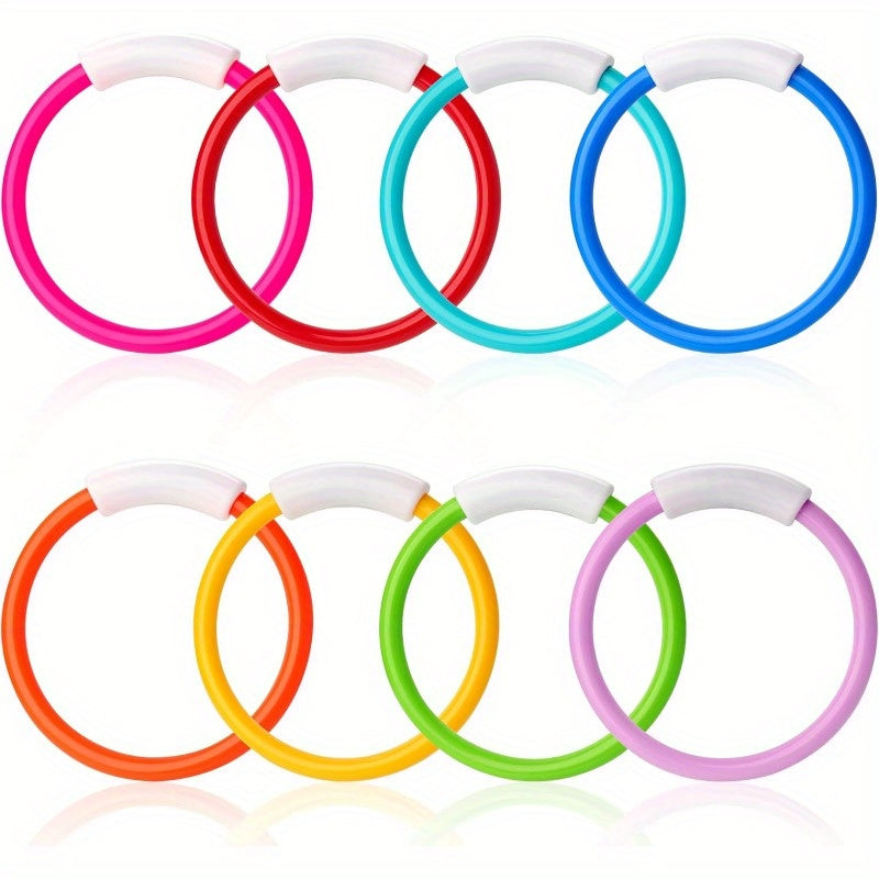Diving Rings Pool Toys for Kids 8 Pack – Colorful Sinking Dive Rings Underwater Swimming Training Set for Boys & Girls, Pool Party Favor, Summer Swim Game, Ages 3+