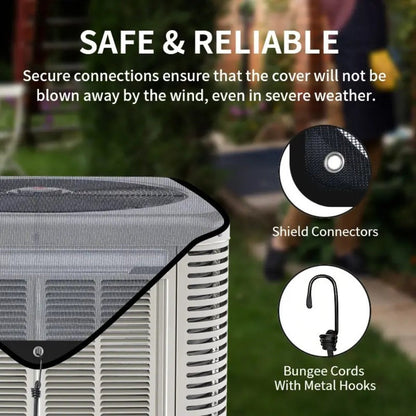 Outdoor Air Conditioner Cover 26"x26", Universal PVC Mesh AC Unit Protector, Prevents Leaves Debris Snow, Weatherproof Outdoor AC Cover for Winter Christmas Season