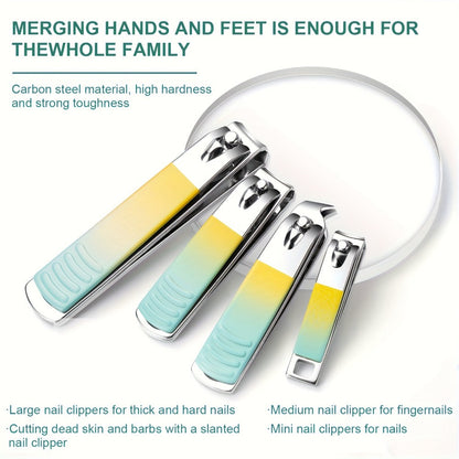 Manicure Pedicure Set 18 In 1 Professional Nail Clipper Kit - Stainless Steel Toe Nail Clippers Nail File Cuticle Pusher Cuticle Trimmer Portable Travel Case Nail Care Tools Gift for Women Men Seniors Family